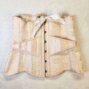 Corset Champagne XL Boning Lace up Waist Cinching